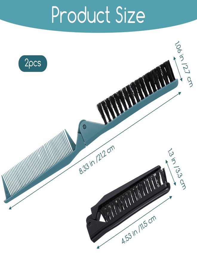 Xyembu 2 PCS Double Teeth Folding Comb, Double Headed Anti-static Comb, Portable Foldable Pocket Bristle Hairstyle Brush, Travel Foldable Hair Combs Brushes for All Hair Type Hairdressing - Image 2